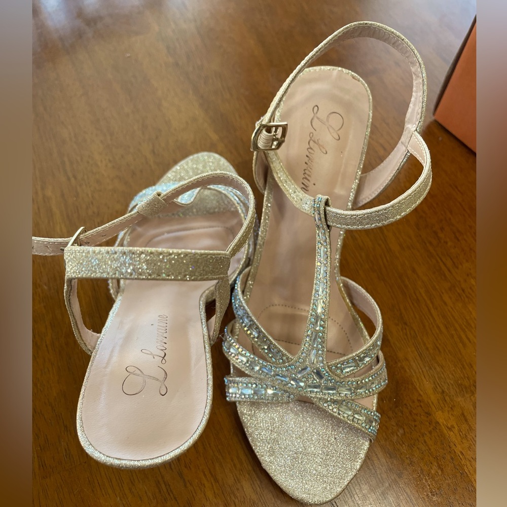 Lauren Lorraine Sparkly Gold High Heels - Picture 2 of 4
